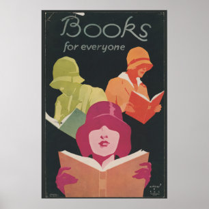 Póster Cartel de los libros para todos de los años 20