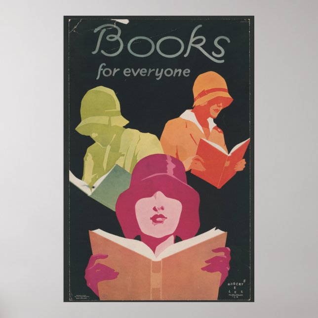 Póster Cartel de los libros para todos de los años 20 (Frente)