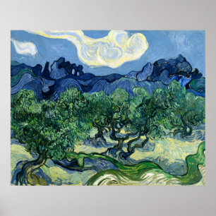 Póster Cartel de los olivos de Van Gogh con las Alpilles