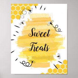 Póster Cartel de los tratamientos dulces con acuarela de