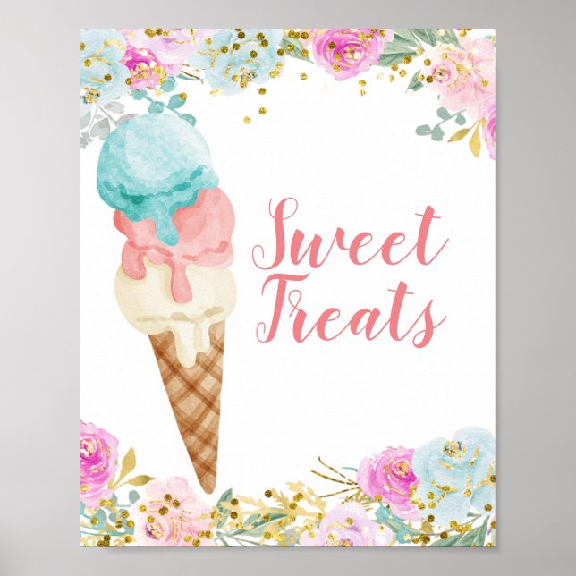 Póster Cartel de los tratamientos dulces de la crema de h (Frente)