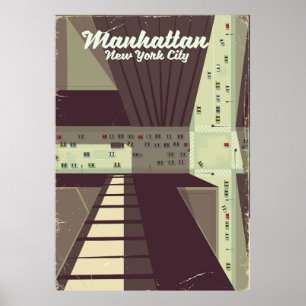 Póster Cartel de Manhattan New York City Travel.