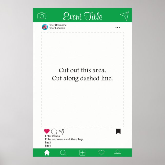 Póster Cartel de marco de accesorios para cabina de fotos (Frente)