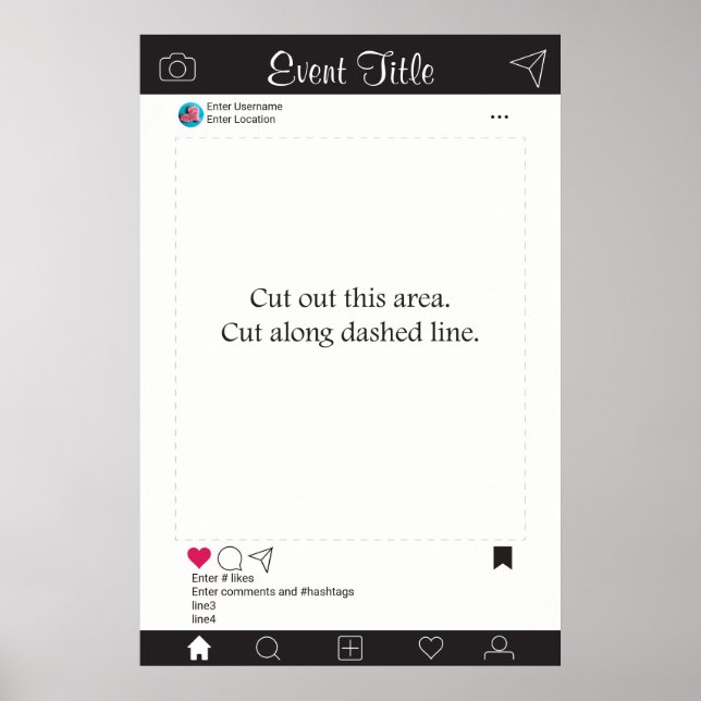 Póster Cartel de Marco de Accesorios para Cabina de Fotos (Frente)