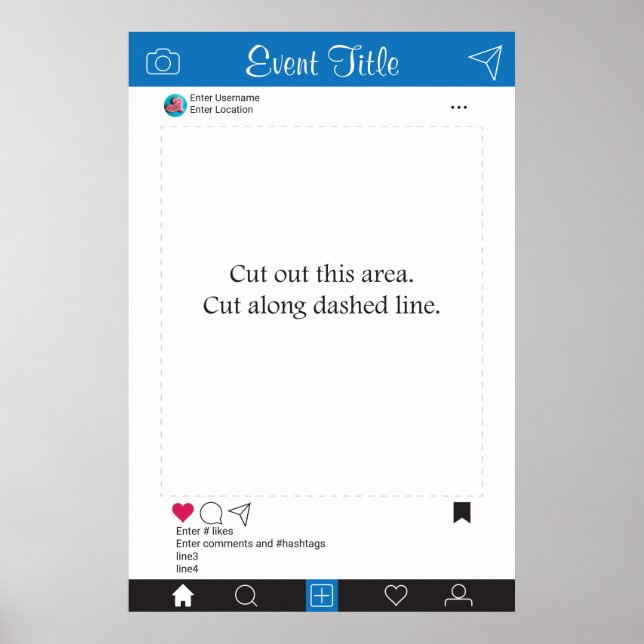Póster Cartel de marco de accesorios para cabina de fotos (Frente)