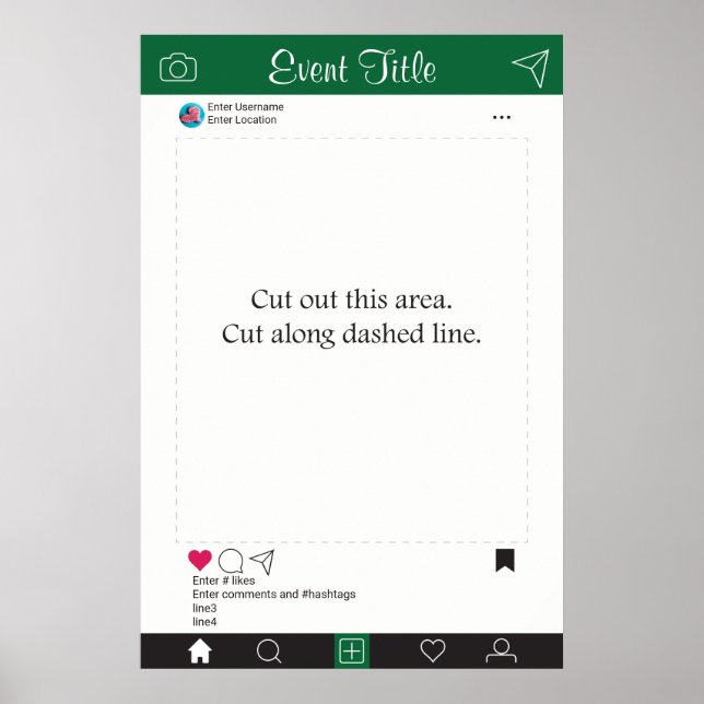 Póster Cartel de marco de accesorios para cabina de fotos (Frente)