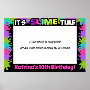Póster Cartel de marco para cabina de fotos con slime com