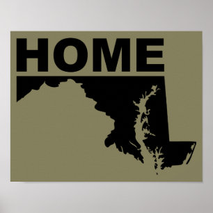 Póster Cartel de Maryland Hogar Lejos del Estado
