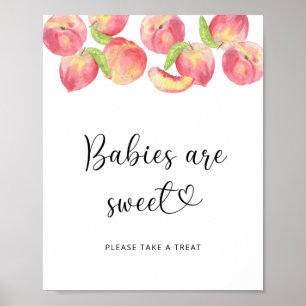 Póster cartel de melocotón pequeño - los bebés son dulces