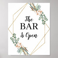 Cartel de menú de bar abierto con marco de purpuri