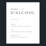 Póster Cartel de menú de bar de boda con letra moderna Ch<br><div class="desc">Esta señal simple pero elegante se verá increíble en su boda, ducha, o fiesta! Con fuentes serif y sans-serif limpias y simples con una fuente de acento de escritura a mano. Personalice la señal con su menú de bar incluyendo cerveza, vino y licores. Si te gusta este diseño, asegúrate de...</div>