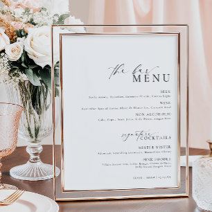 Póster Cartel de menú de bar Ellesmere Modern Minimal