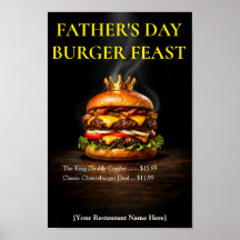 Cartel de menú promocional del Día del Padre para 