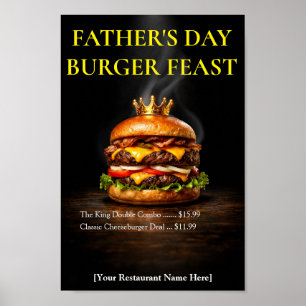 Póster Cartel de menú promocional del Día del Padre para 