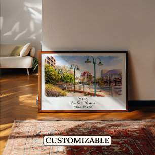 Póster Cartel de Mesa Arizona, Acuarela, Personalizado