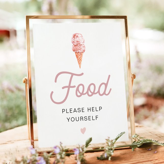 Póster Cartel de mesa de comida de helado rosa retro CLAR (Subido por el creador)