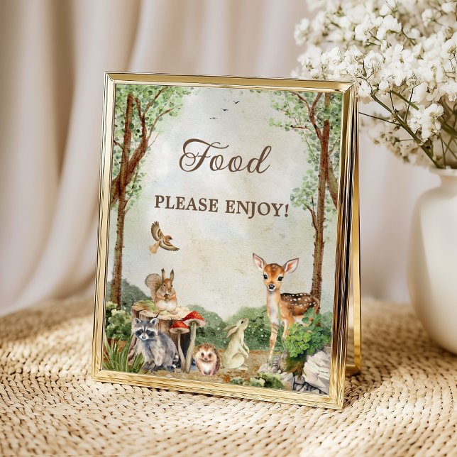 Póster Cartel de mesa de comida para baby shower de bosqu (Subido por el creador)