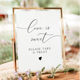 Póster Cartel de Mesa de Postres de Caligrafía Elegante A