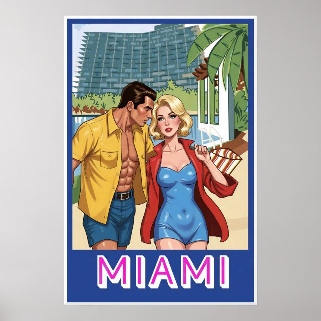 Póster Cartel de Miami Beach (Frente)