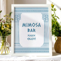 Cartel de Mimosa Bar fiesta para el evento temátic