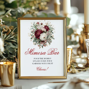Póster Cartel de Mimosa Bar Floral Boho Premium Rosa Flor