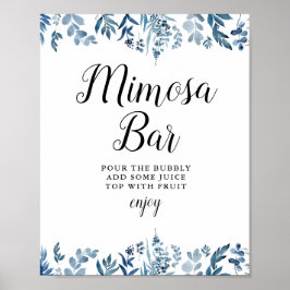 Póster Cartel de mimosa para despedida de soltera floral 