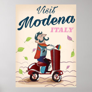 Póster Cartel de Modena Italy Scooter travel
