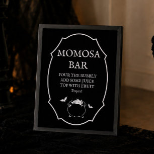 Póster Cartel de Momosa de Baby Shower Gótico de Hallowee