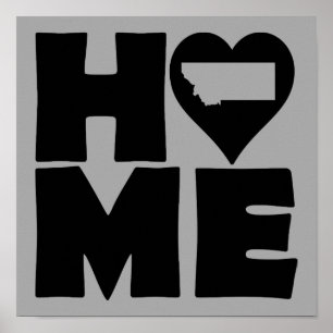 Póster Cartel de Montana Home Heart State