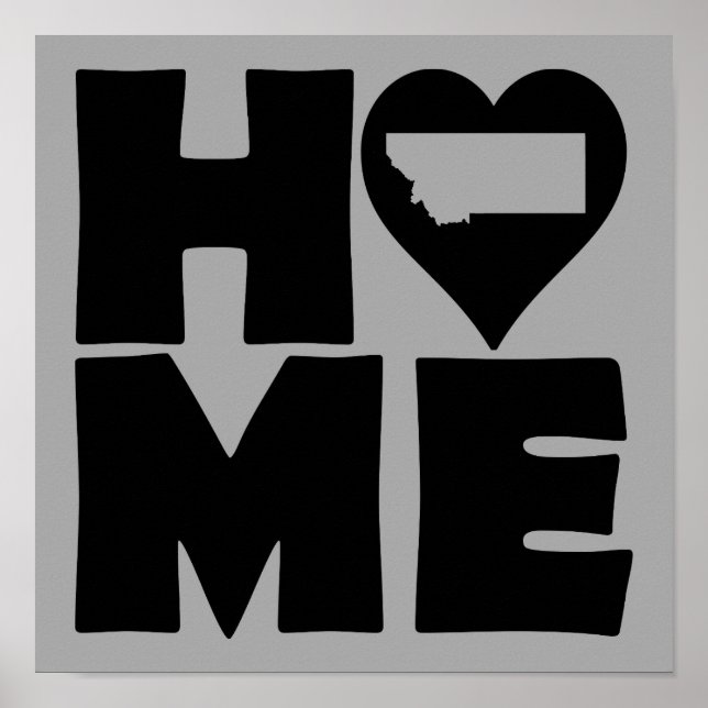 Póster Cartel de Montana Home Heart State (Frente)