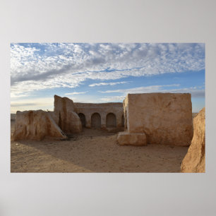 Póster Cartel de Mos Espa en el planeta Tatooine