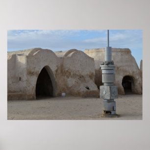 Póster Cartel de Mos Espa en el planeta Tatooine