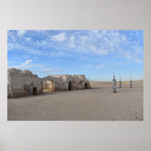 Póster Cartel de Mos Espa en el planeta Tatooine