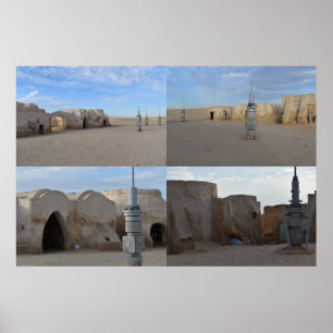 Póster Cartel de Mos Espa en el planeta Tatooine