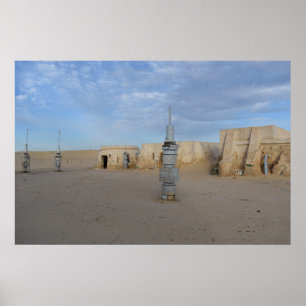 Póster Cartel de Mos Espa en el planeta Tatooine