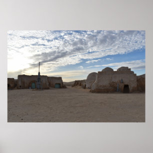 Póster Cartel de Mos Espa en el planeta Tatooine
