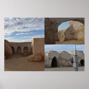 Póster Cartel de Mos Espa en el planeta Tatooine