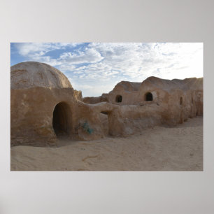 Póster Cartel de Mos Espa en el planeta Tatooine