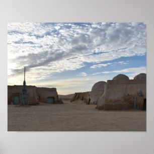 Póster Cartel de Mos Espa en el planeta Tatooine