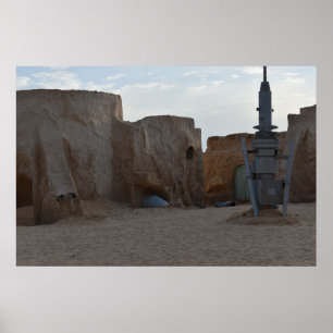 Póster Cartel de Mos Espa en el planeta Tatooine