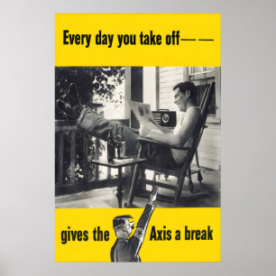 Póster Cartel de motivación de la Segunda Guerra Mundial 