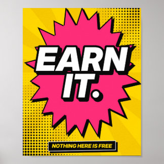 Póster Cartel de Motivación para Gimnasio Pop Art 'Earn I
