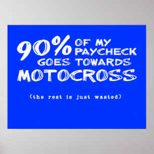 Póster Cartel de Motocross de Bicicleta de Tierra Dinero 