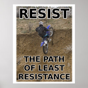 Póster Cartel de Motocross de Bicicleta de Tierra Resisti