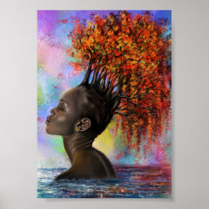Póster Cartel de Mujer de Otoño Impreso