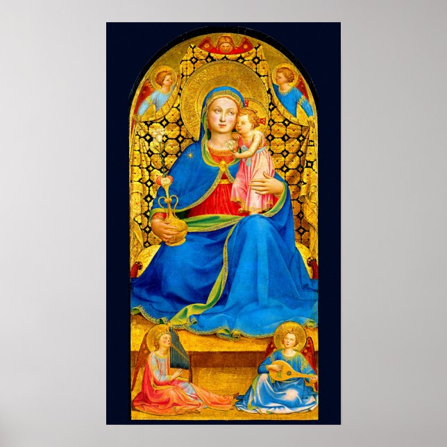 Póster Cartel de Navidad de Madonna y Niño (Frente)