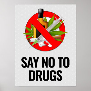 Póster Cartel de No a las Drogas - 18x24