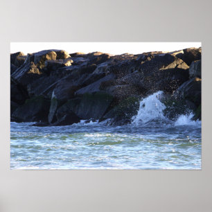 Póster Cartel de olas del malecón de Manasquan