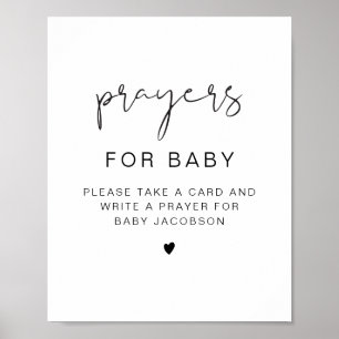 Póster Cartel de oraciones para bebé para baby shower mod