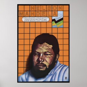 Póster Cartel de OSPAAAL Sudáfrica Nelson Mandela Símbolo